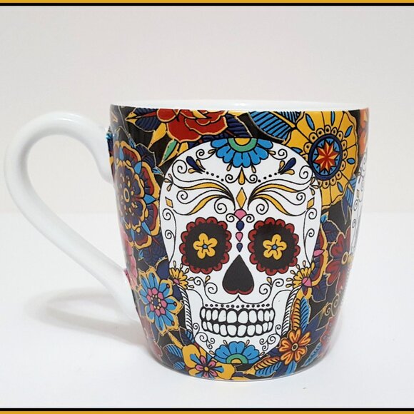 NEW RARE Williams Sonoma Halloween Day of the Dead Mug 14.75 OZ Porcelain - Picture 2 of 5